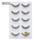 3D Faux Mink Lashes X05 Fluffy Wispy False Eyelashes 5Pairs Reusable Soft Volume Eyelashes Natural Look for Daily & Party Makeup