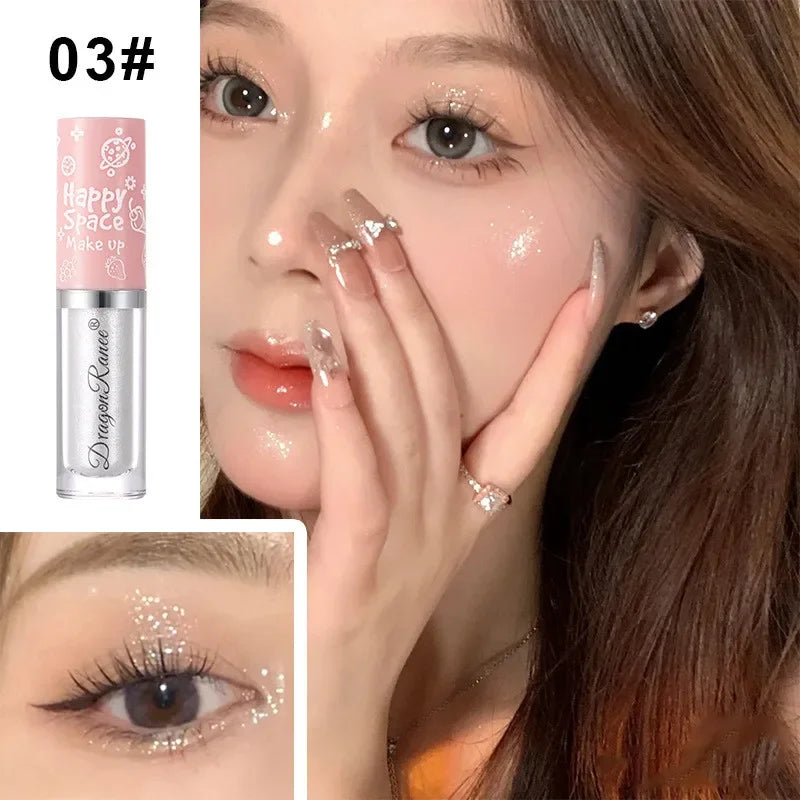 8 Colors Liquid Eye Shadow Glitter Sequins Pearlescent Lying Silkworm Pen Brightening Liquid Eyeshadow Highlight Shiny Eyeliner
