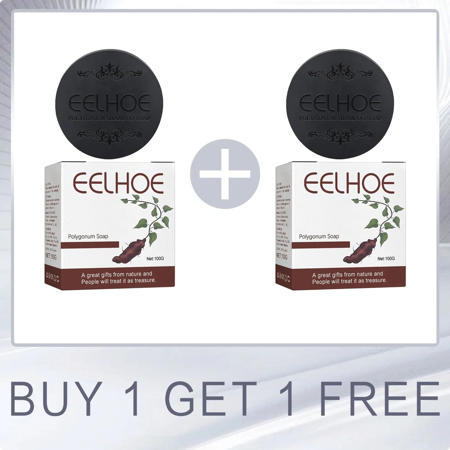 EELHOE Polygonum Multiflorum Shampoo Soaps Deep Cleaning Hair Moisturizing Care Cover Gray Hair Dye Ginseng Extract Shampoo Soap