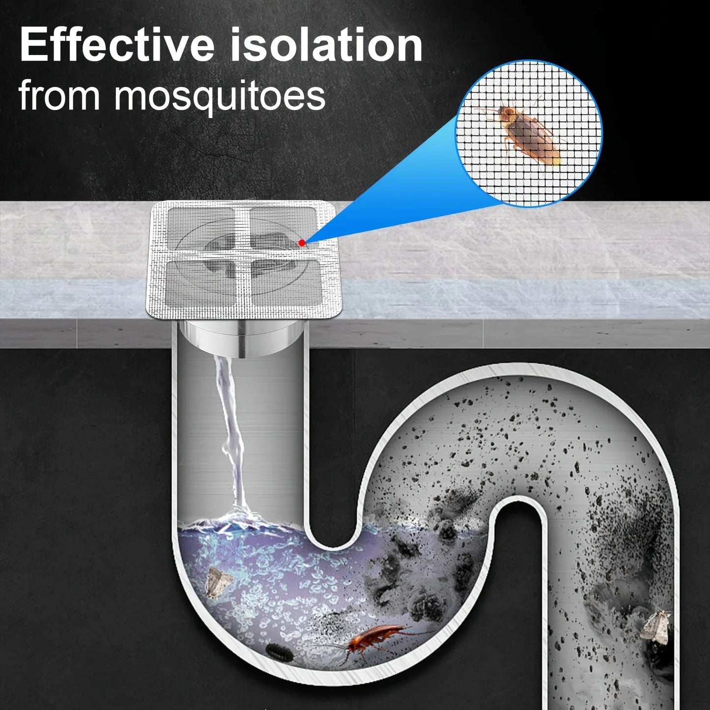 50pcs Disposable Shower Drain Hair Catcher Stickers – Plastic Mesh Blocker for Tub & Sink