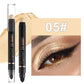 12-color Double Tip Eyeshadow Pen Set Metallic High Gloss Smudger Brighten Eye Makeup Pencil Shining Brown Eye Shadow Cosmetics