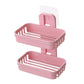 Self Adhesive Soap Dish Holder Wall Mounted Double Drain Soap Box Removable Plastic Soap Storage Basket For Bathroom