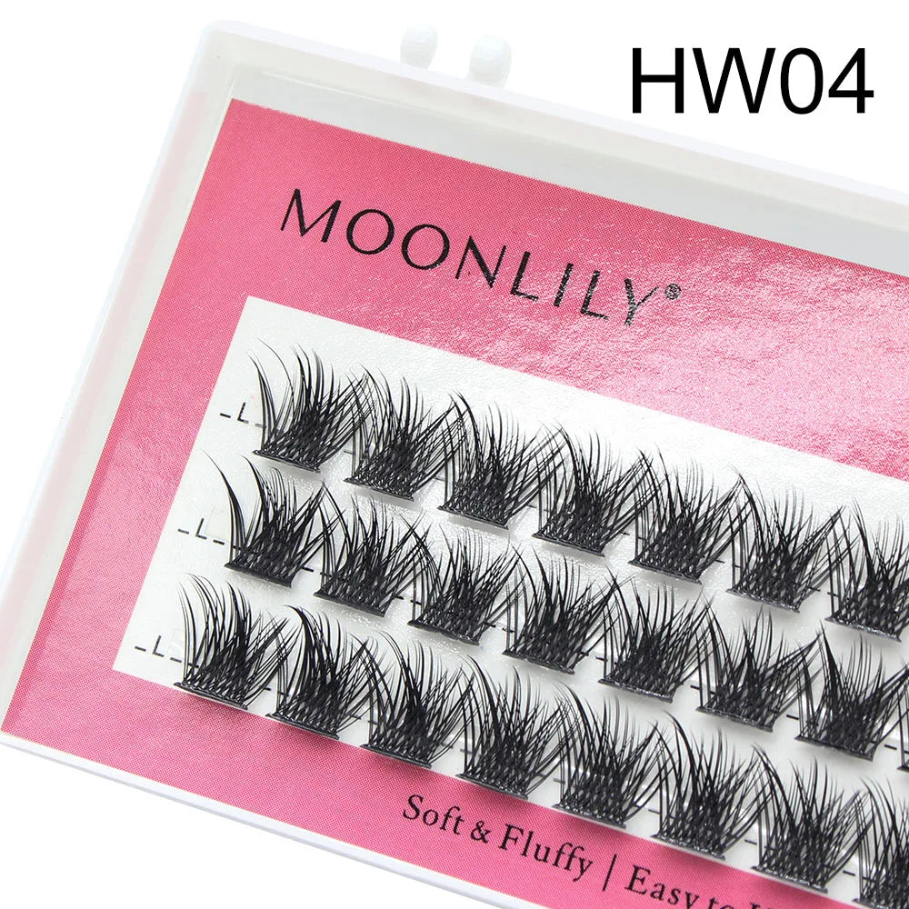 Moonlily 100D Segmented DIY Individual Cluster EyeLashes 3D Volume Silk Mink Grafting False Triple Lashes Extension Makeup Tool