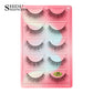 3D Faux Mink Lashes X05 Fluffy Wispy False Eyelashes 5Pairs Reusable Soft Volume Eyelashes Natural Look for Daily & Party Makeup