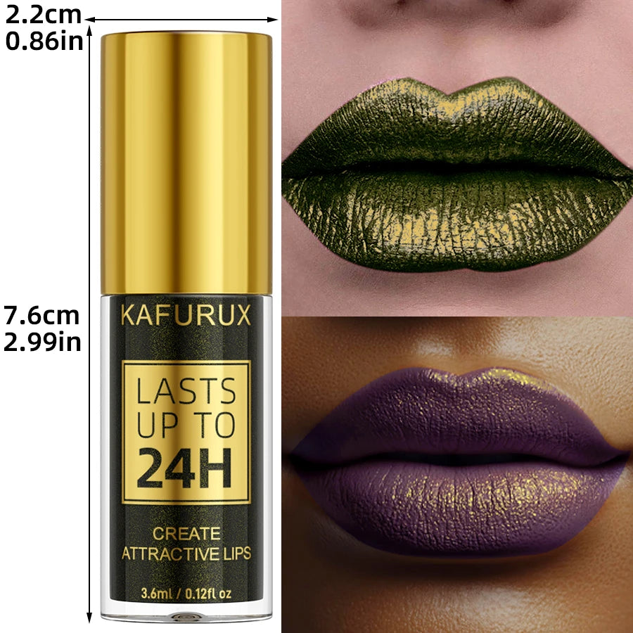 14 Colors Metallic Glitter Velvet Lip Glaze High Pigment Matte Shimmer Lip Tint Diamond Lips Korean Makeup Gifts Liquid Lipstick