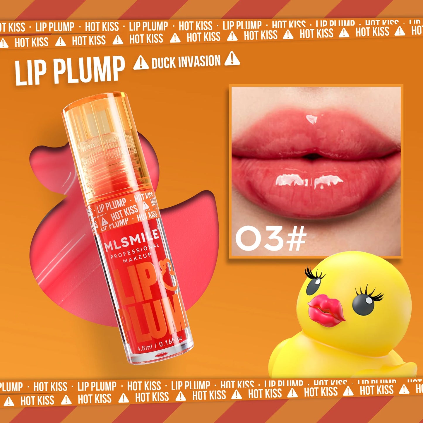 MLSMILE Duck Lip Plump Lip Oil Moisturizing Lip Gloss Mirror Water nature long-lasting Gloss Gloss Pearl Lip Glaze Set