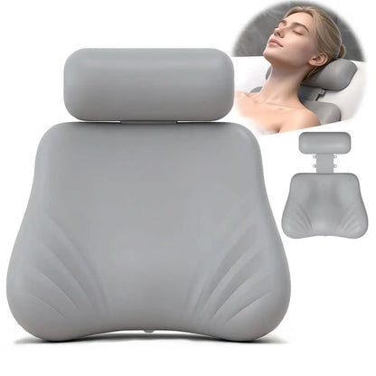 Bath Pillow, Upgraded Bath Pillows for Tub, Adjustable Height Bathtub Pillow for Head and Neck, 4D Luxury Tub Pillow SkinFriendl