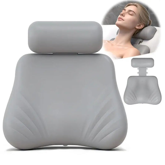 Bath Pillow, Upgraded Bath Pillows for Tub, Adjustable Height Bathtub Pillow for Head and Neck, 4D Luxury Tub Pillow SkinFriendl