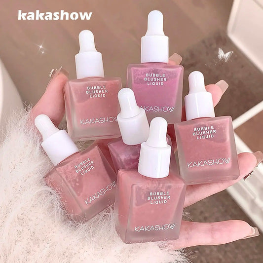 Bubble Blusher Liquid Hydrating Berry Pink Cheek Enhances Color Powder Rendering Moisturizing Longlasting Beauty Rouge Makeup