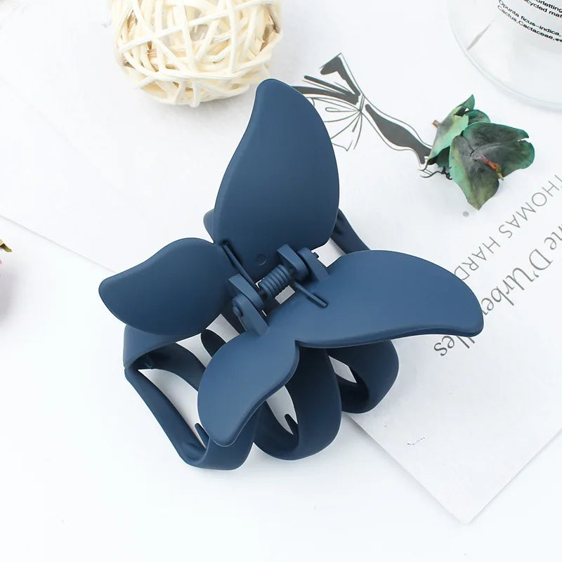 Frosted Butterfly Hair Clip Women Korean Simple Solid Color Fashion Exquisite Shark Clip for Girls Hair Style Accessories