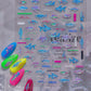 Magical Blow Bubbles Goldfish Bunny Rabbit Cat Kitten Shape Shiny Dreamy Bubbles 5D Nail Art Decorations Sticker Manicure Decal