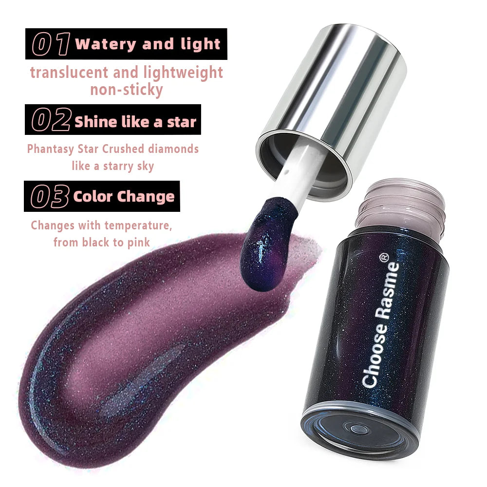 Purple Lip Gloss Moisturizing Mirror Water Gloss Solid Color Lip Gloss Film Forming Non Filling Gloss Lipstick