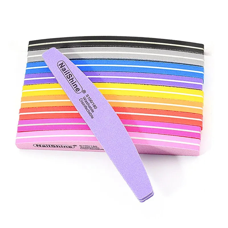 10/30pcs Double-sided Nail File Block Colorful Sponge Nail Polish Buffing Sanding Buffer Strip Polishing Pedicure Manicure Tool
