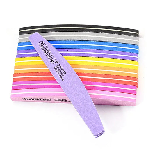 10/30pcs Double-sided Nail File Block Colorful Sponge Nail Polish Buffing Sanding Buffer Strip Polishing Pedicure Manicure Tool