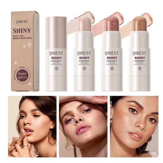 1PC highlighter,naturally shiny and glossy, smooth and easy to apply,non greasy and non smudging,creating a perfect makeup look