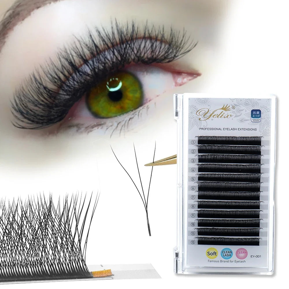 Yelix W Shape Lashes Soft Clover 3D Mink Lashes Cilios W Eyelash Extension Supplies Fake Eyelashes 1 Real Frete Gratis Natural