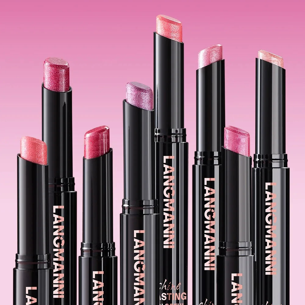10Color Diamond Glitter Velvet Lipstick Long Lasting Moisturizing Shiny Pearlescent Sexy Red Lipgloss Lip Sticks Makeup Cosmetic