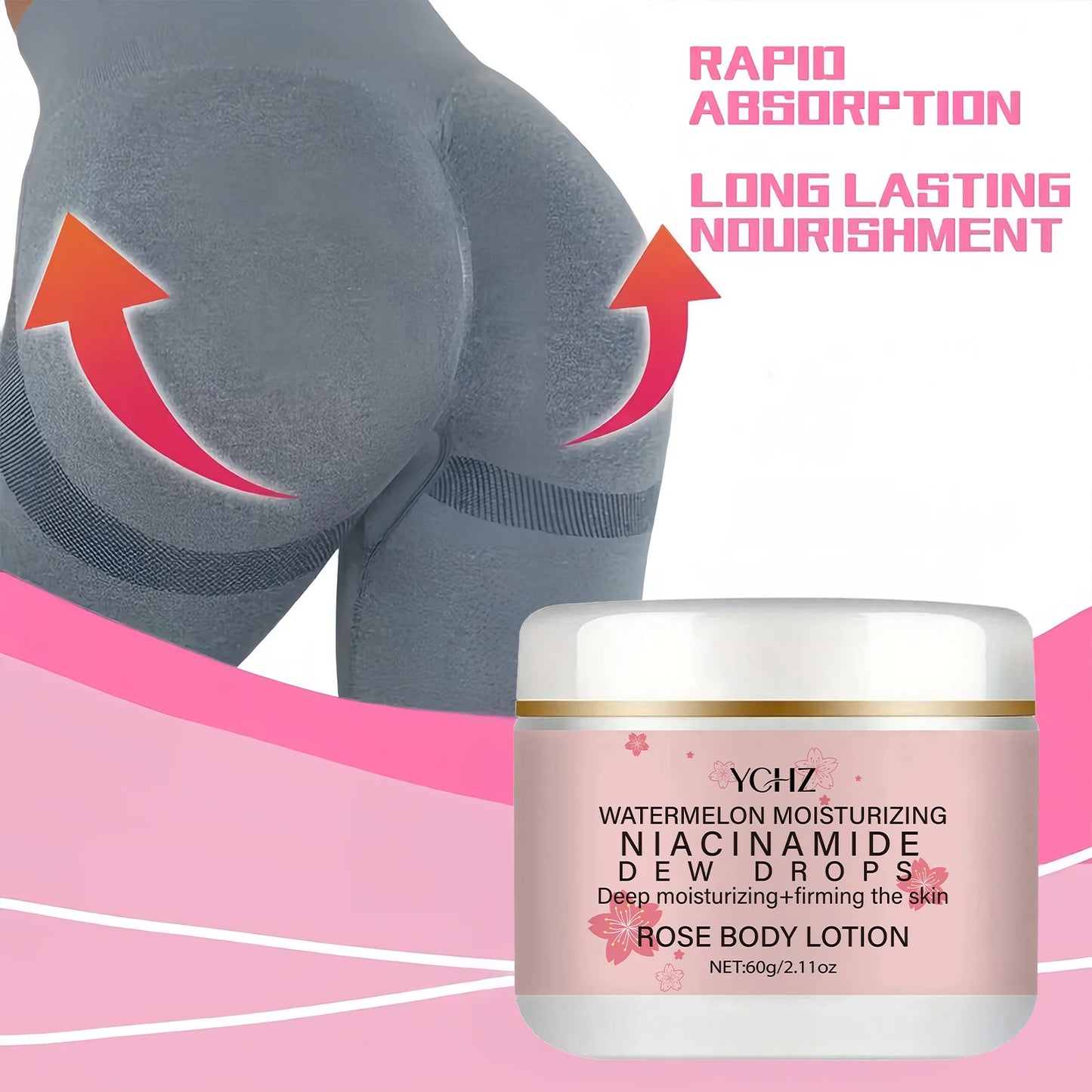 Instant Butt Lift Cream - 60g, Moisturizing Massage Cream, Shaping and Firming the Body, Suitable for All Skin Types, Butt Lift Moisturizing and Hydrating Formula