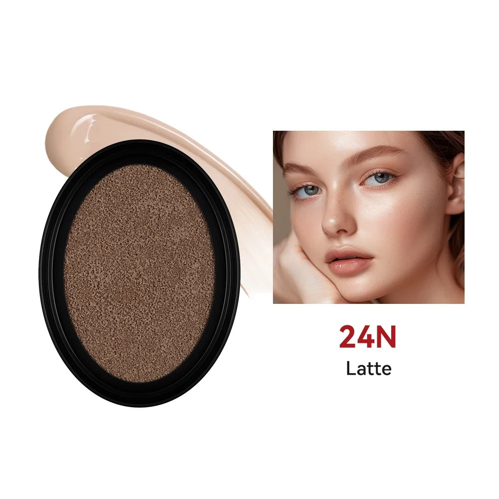 Cushion Refill Foundation Waterproof Semi-Matte Red Finish 72-Hour Wear Long-Lasting Buildable Coverage Sun Protection Makeup
