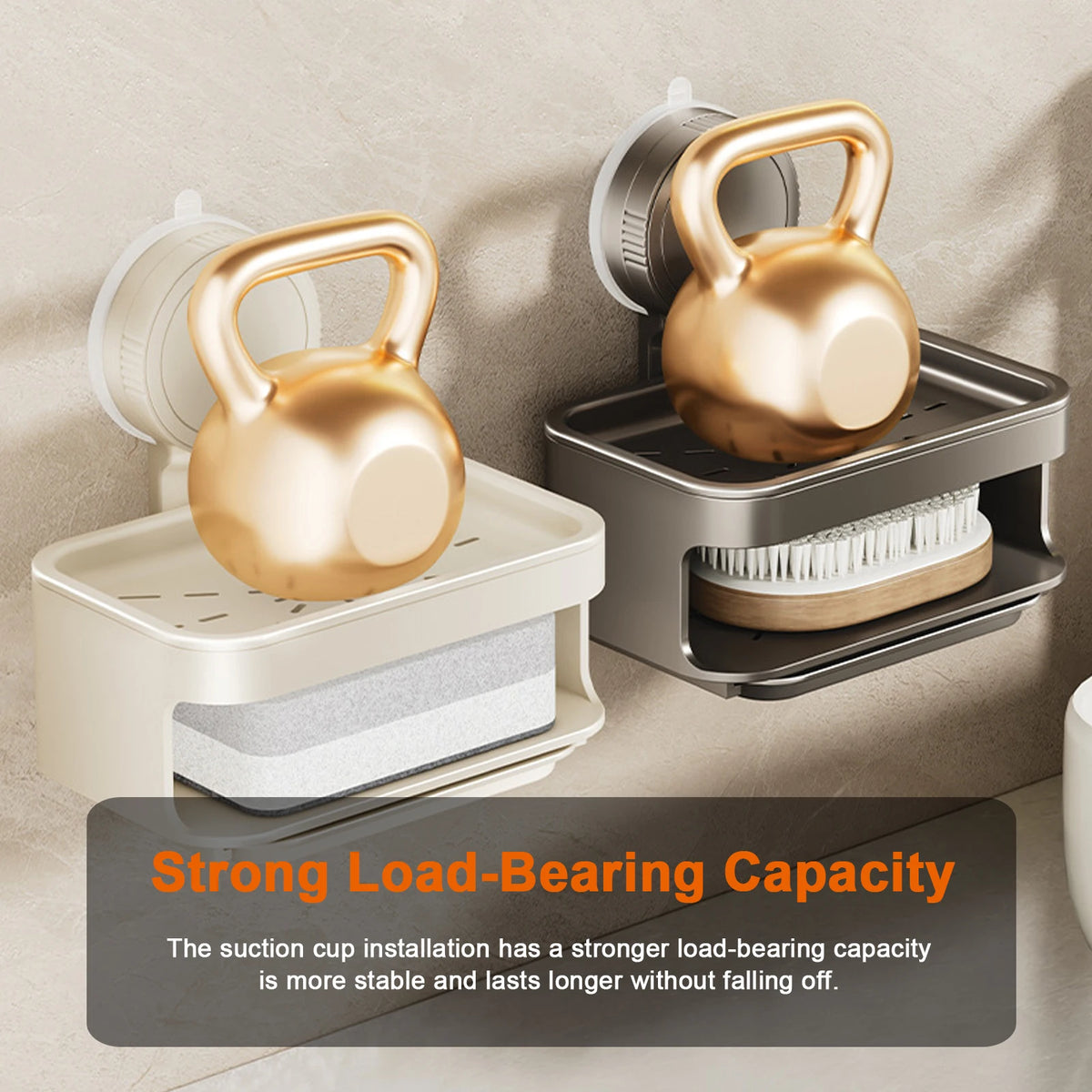 1Pcs Double-Layer Soap Container Bathroom Soap Dishes Holder Self Draining Soap Box with Suction Cups for Bathroom Accessories