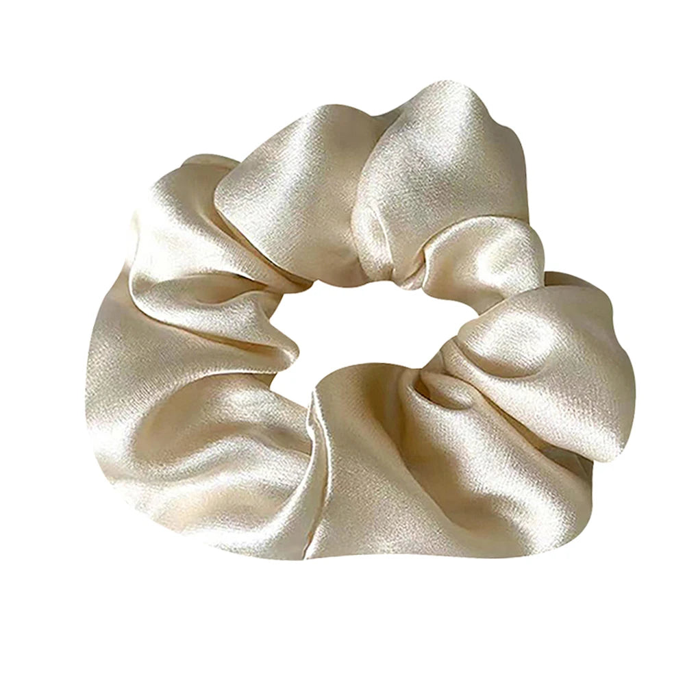 100% Pure Mulberry Silk Large Scrunchies Elastics Bands Hair Ties Gum Ropes Ponytail Holders Hair Accessories for Women Girls