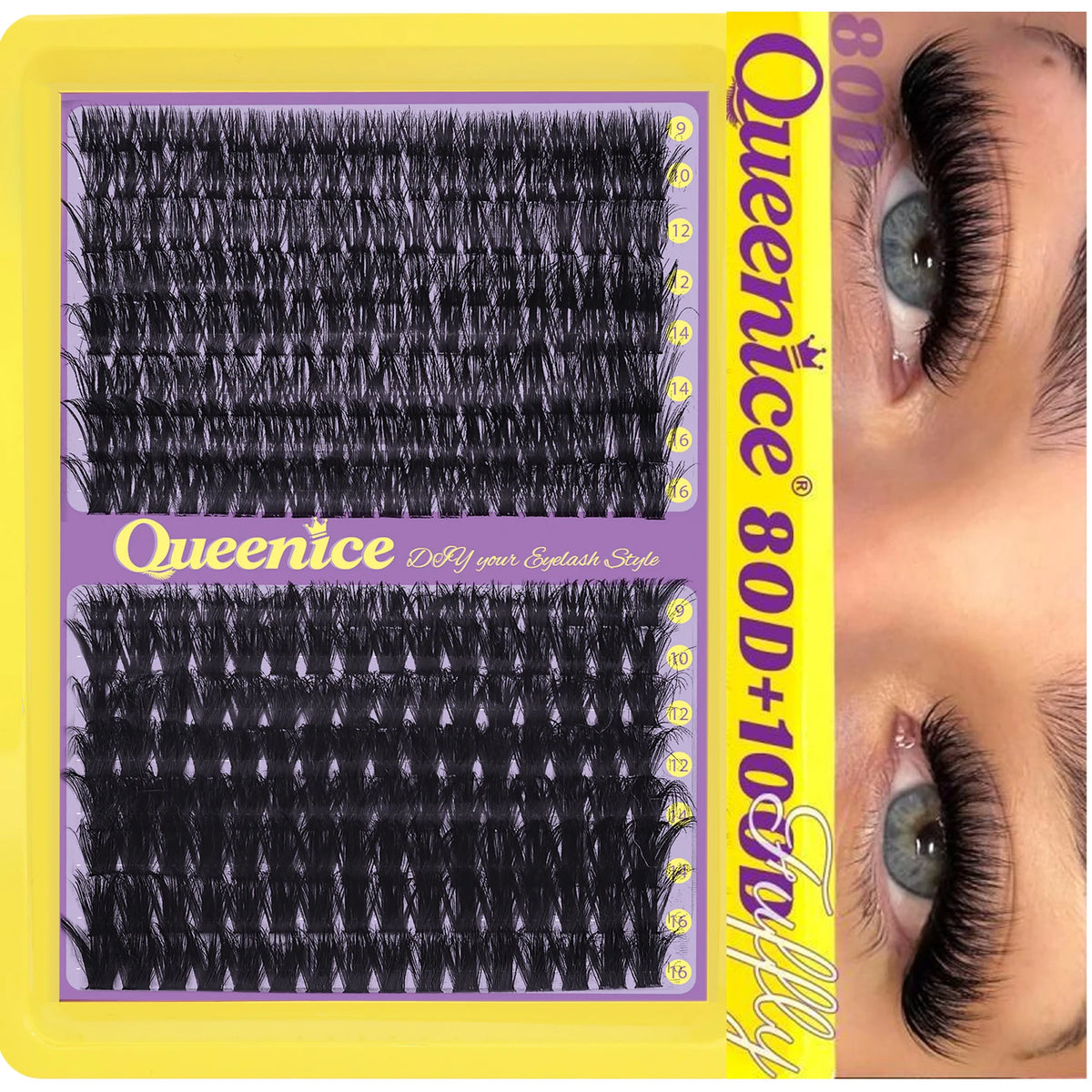 DIY Cluster Lashes 3‑Fold Eyelash Book Large Capacity 6 Styles Mixed Individual Lashes 8‑16mm Spiky Manga Cat Eye Lash Extension