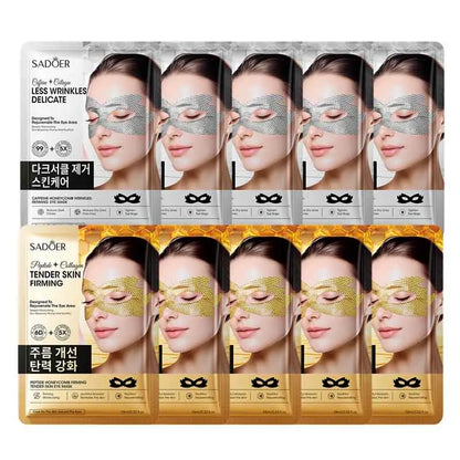 SADOER Caffeine Golden Peptide Eye Mask Anti Dark Circle Moisturizing Anti wrinkle Anti-aging Eye Patches Korean Skin Care