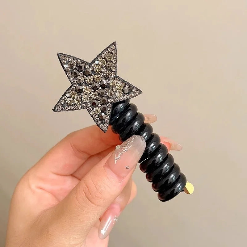 Braided Telephone Wire Hair Bands Spiral Hair Ties Elastic Hair Scrunchies Ponytail Fixed Hair Rope Accessory for Women Girl
