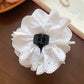 Fresh Acrylic Fabric Flowers Hair Claw Clip for Women Elegant Bow Lace Imitation Pearls Hair Scratch Sweet Hair Accessories B1