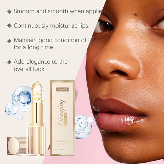 Lip Care Set Gold Foil Color Changing Lipstick PH Clear Turmeric Lemon Lip Scrub Exfoliating Moisturizing Nourishing Lip Kit