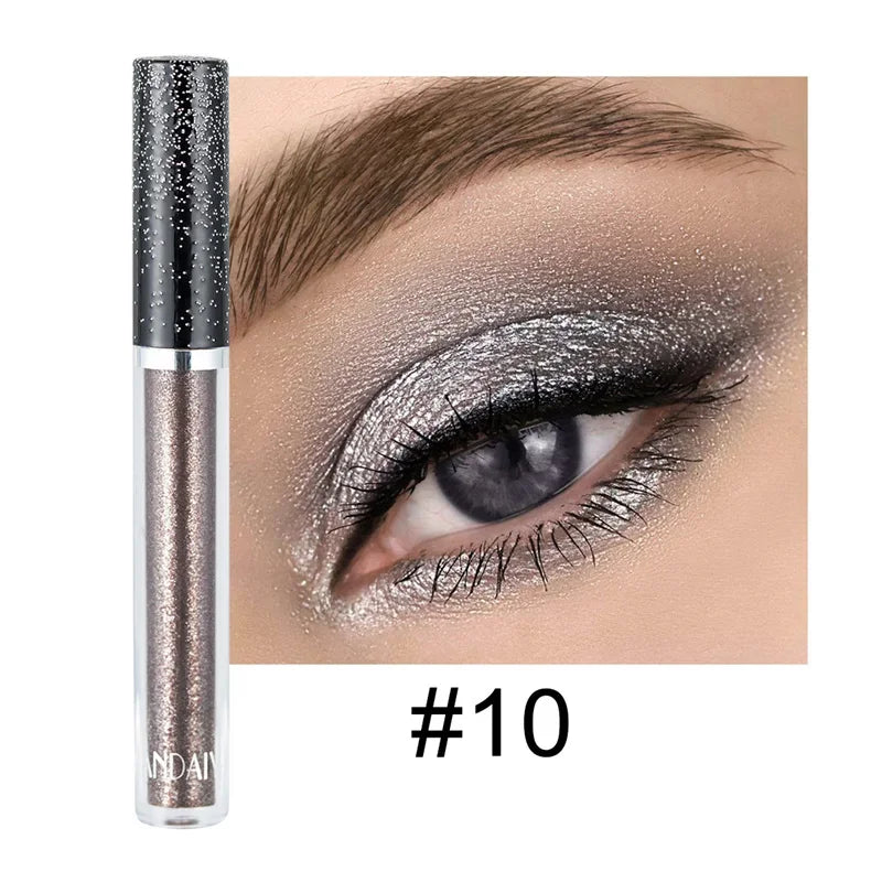 12pc/set Liquid Eyeshadow Metallic Diamond Shiny Eyeliner Pen Giltter Eyeshadow Palette Lasting Shimmer Brighten Makeup Cosmetic