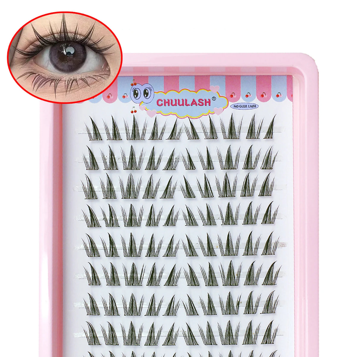 10 Rows Cat Eye Single Cluster Fake Eyelashes Natural Cosplay Makeup False Eyelashes Self-adhesive Natural Wispy Lash Extension