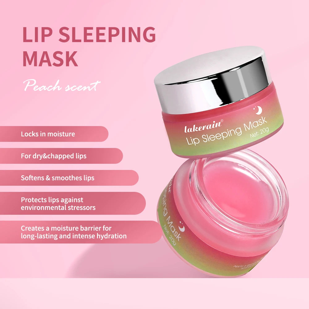 Lakerain Moisture & Collagen Booster Lip Sleeping Mask - Treatment to Restore, Hydrate & Plump Dry Chapped Lips