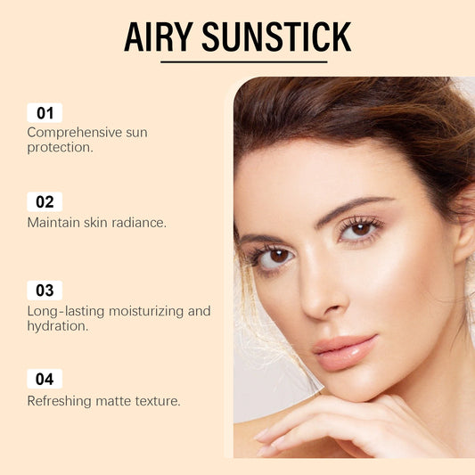 EELHOE 23g Moisturize Airy Sunstick SPF50+ Anti-UV Long-lasting Protector High Coverage Matte Natural Sunscreen Cream Skin Care