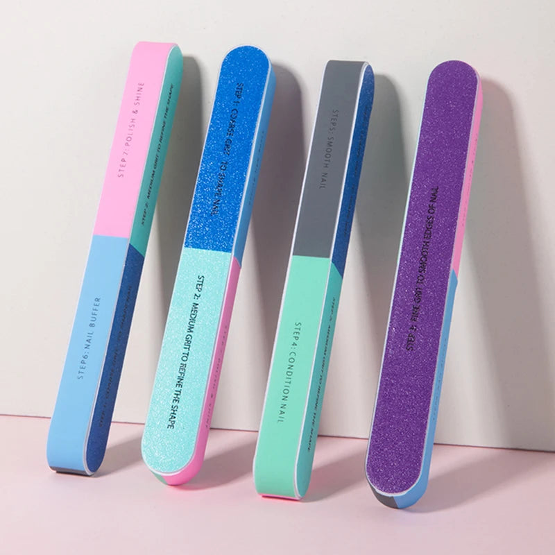 3/5/7/10pcs Nail File Seven Sided Polishing Tools Manicure Pedicure Professional Files Nail Art Sanding Buffer Block Nail Tools