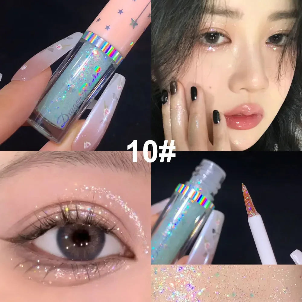 Blue Sequins Liquid Eyeshdaow Glitter Gel Shiny Metallic Eyeliner Pen Diamond Shimmer Waterproof Eye Beauty Party Makeup Tool