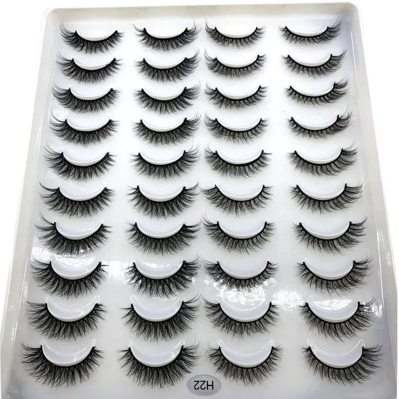2023 New 20 pairs natural long 3D mink false eyelashes fake lashes makeup kit Mink Lashes extension eye lashes short eyelashes