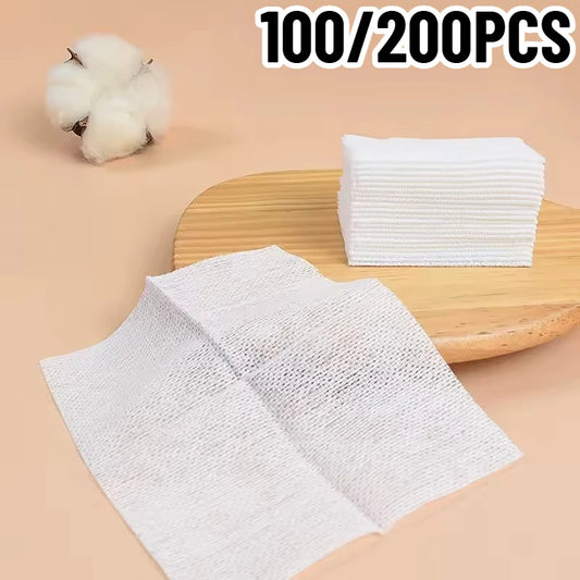 100/200PCS Cleansing Makeup Cotton Piece Disposable Stretch Cosmetic Cotton Piece Makeup Remover Facial Cleansing Tools