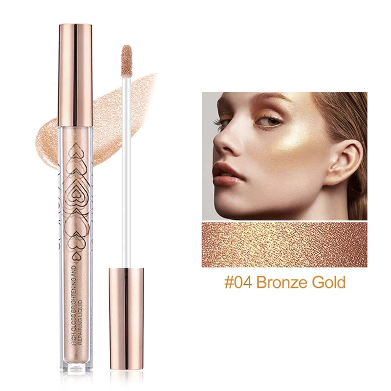 Highlighter Stick, Face Contour, Liquid Shadow, Glitter, Brightening, Concealer, Three-Dimensional Highlighter, Silkworm Pencil