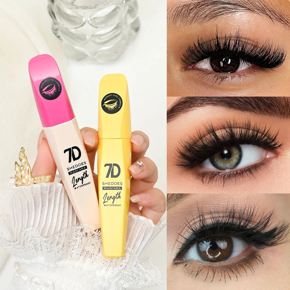 1pcs 7D Waterproof Mascara Long Lasting Smudge-proof Non-flaking Lengthen Volumizing Lifting Curling Mascara Eyelash Makeup