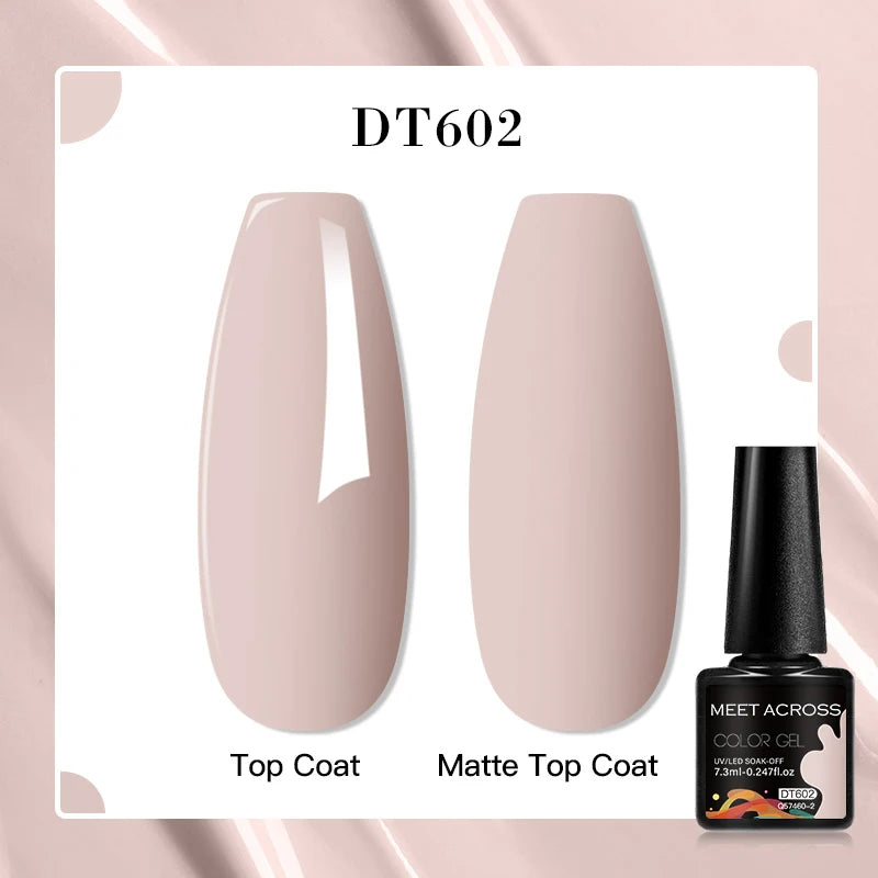 MEET ACROSS 160 Colors 7.3ml Gel Nail Polish Vernis Glitter Sparkly Semi Permanent Soak Off LED UV Gel Varnish Nail Art Manicure