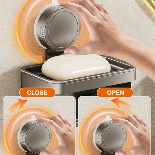 1Pcs Double-Layer Soap Container Bathroom Soap Dishes Holder Self Draining Soap Box with Suction Cups for Bathroom Accessories