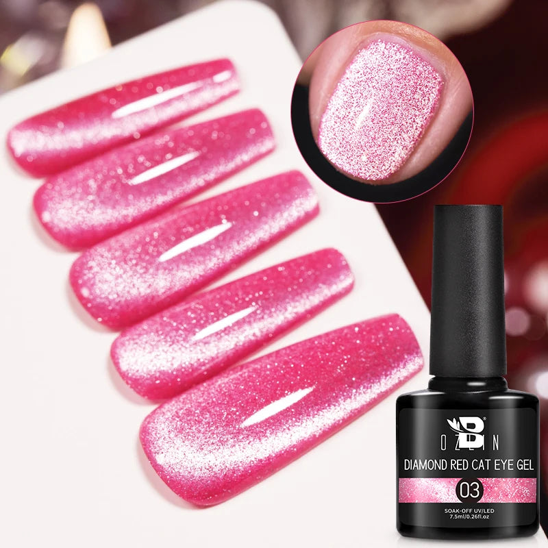 7.5ML Pink Blue Nail Gel Cat eye Semi Permanent Nail Art Soaking UV LED Nail Salon DIY Nail Salon Gel For Autumn And Winter