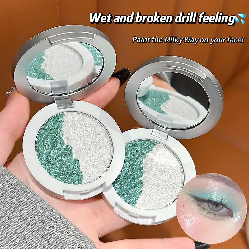 Dual Color Liquid Sand Highlighter Sparkle Mashed Potatoes Texture High Shine Face & Eye Glow Long Lasting Gloss Makeup Cosmetic