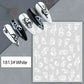 Cherry Blossom 3D Nail Stickers White Flower Petals Nail Art Decals Elegant Wedding Design Spring Sakura Manicure Slider Decor