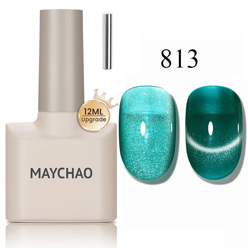 MAYCHAO 10ml Cat Magnetic Gel Nail Polish Cat Eye Glitter Effect Semi Permanent Soak Off UV Gel Varnish Manicure For Nail Art