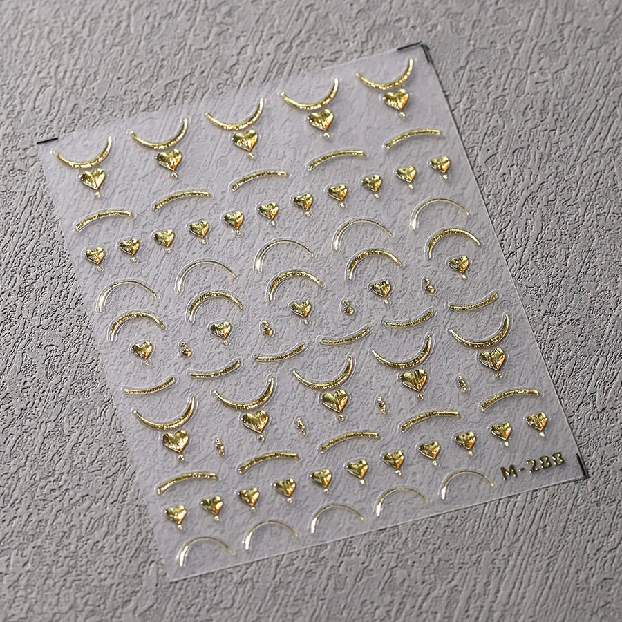 1pcs White 5D Pearl Lace Wave Lines Nail Art Stickers Elegant Exquisite Nail Decoration Decals DIY Self Adhesive Transfer Slider
