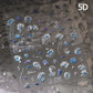 Magical Blow Bubbles Goldfish Bunny Rabbit Cat Kitten Shape Shiny Dreamy Bubbles 5D Nail Art Decorations Sticker Manicure Decal