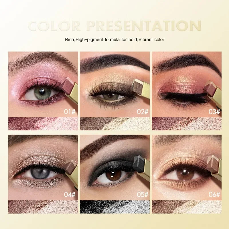 Double Color Eyeshadow Stick Highlight Shadow Stick Eye Makeup Waterproof Lasting Shimmer Metallic Eyeshadow Makeup