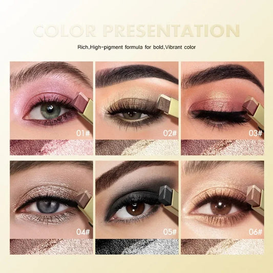 Double Color Eyeshadow Stick Highlight Shadow Stick Eye Makeup Waterproof Lasting Shimmer Metallic Eyeshadow Makeup